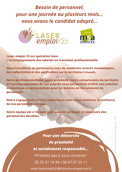 Laser Emploi 23 Déménageur à Guéret
